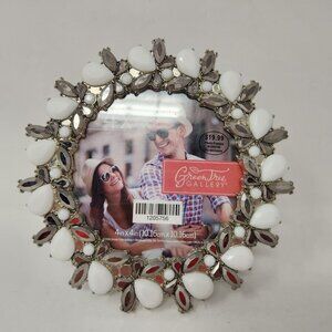 Green Tree Gallery White and Gray Jewel Accent Frame